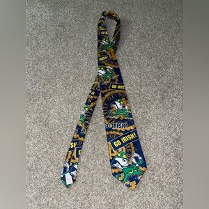 Vintage University of Notre Dame 100% Silk Necktie Made in USA RM Sport Tie